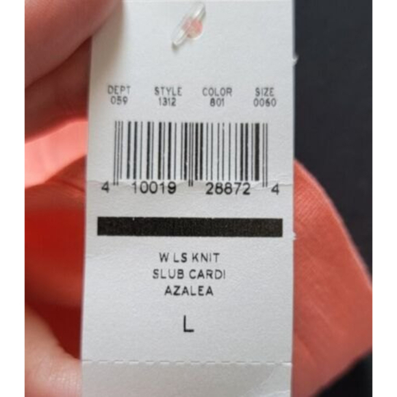 Eddie Bauer 100% Cotton LongSleeve Knit Slib Azalea Cardigan NWT Size L - Picture 12 of 12